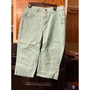Riders by Lee Womens Light Aqua Blue Capri Pants Size 14M StretchCropped 13125L7